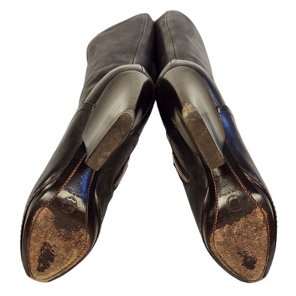 Dries Van Noten Vintage Tall Black Leather Boots - Picture 7 of 9